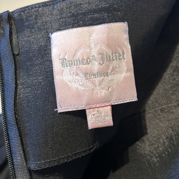 Romeo & Juliet Black Strapless Halter size L stretchy layered EUC prom club bra - Picture 5 of 8